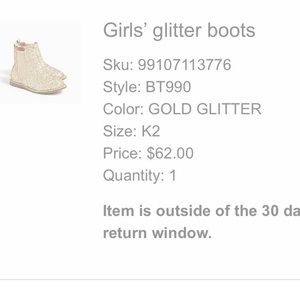 ✨NWT Crewcuts Girls Gold Glitter boots✨